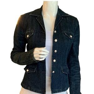 NWT Lauren Jeans Co Ralph Lauren Jacket
Denim Moto Dark Wash Zippers Sz Small